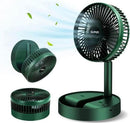 Portable Rechargeable Fan Green 3-Speed Foldable