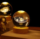 3D Crystal Ball Lamp With Golden Glow & USB Rechargeable