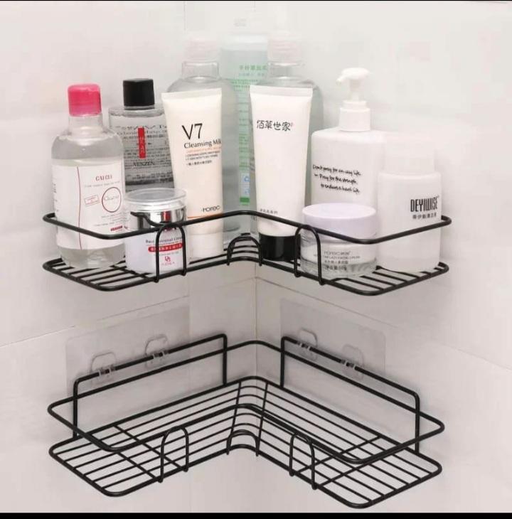 Black Corner Shelf For Bathroom Storage