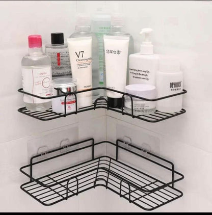 Black Corner Shelf For Bathroom Storage