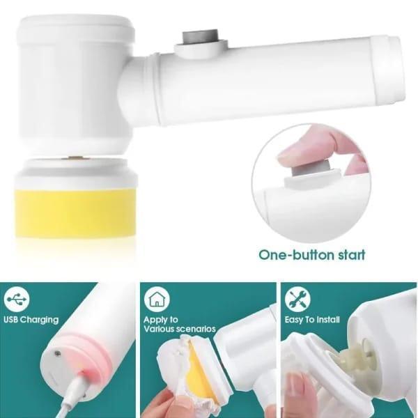 Electric Dust Cleaning Brush White Plastic 1Pc