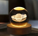 3D Crystal Ball Lamp With Golden Glow & USB Rechargeable