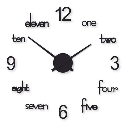 Modern Wall Clock 24×24 Black Minimalist Design