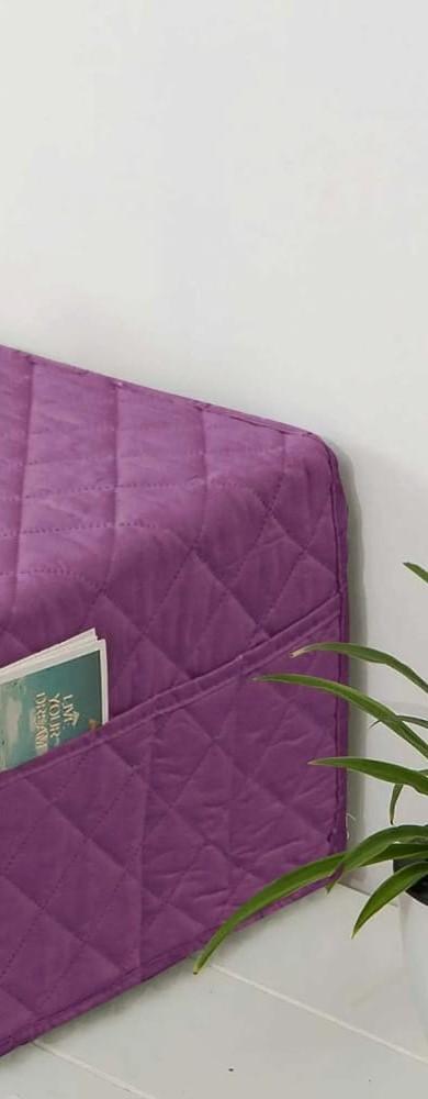 Purple Quilted Microwave Cover With 4 Pockets