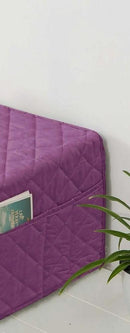 Purple Quilted Microwave Cover With 4 Pockets