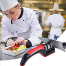 3-in-1 Stainless Steel Knife Sharpener Red Black