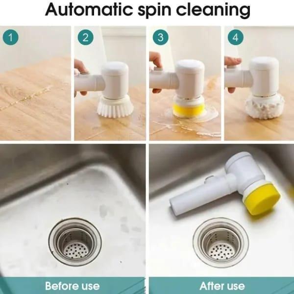 Electric Dust Cleaning Brush White Plastic 1Pc