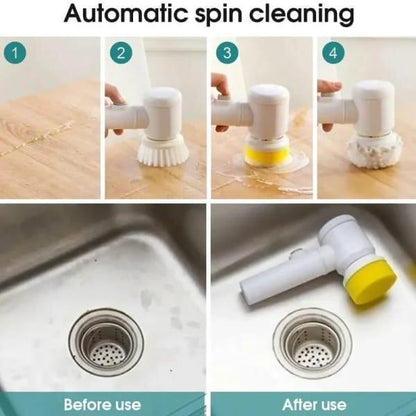 Electric Dust Cleaning Brush White Plastic 1Pc