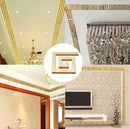 Golden Greek Key Wall Mirror 6Pcs Modern Decor