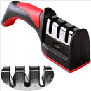 3-in-1 Stainless Steel Knife Sharpener Red Black