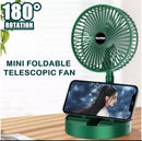 Portable Rechargeable Fan Green 3-Speed Foldable