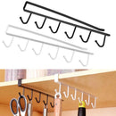 Stainless Steel Kitchen Hanger Black White 6 Hooks