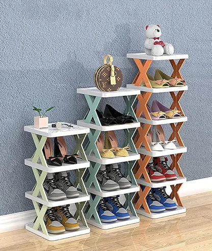 Multicolor Foldable Shoe Rack For Home Entryway