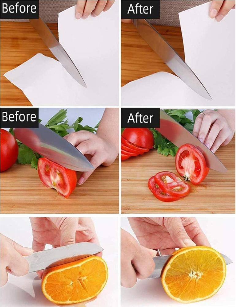 3-in-1 Stainless Steel Knife Sharpener Red Black