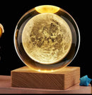 3D Crystal Ball Lamp With Golden Glow & USB Rechargeable