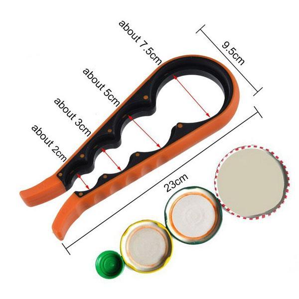 4-in-1 Red Bottle Jar Opener ABS Plastic