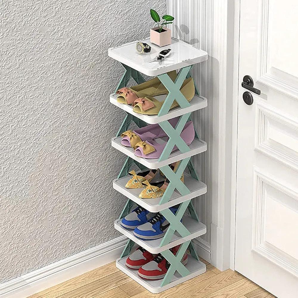 Multicolor Foldable Shoe Rack For Home Entryway