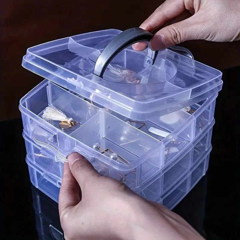 3 Layer Jewellery Box Clear Plastic Organizer