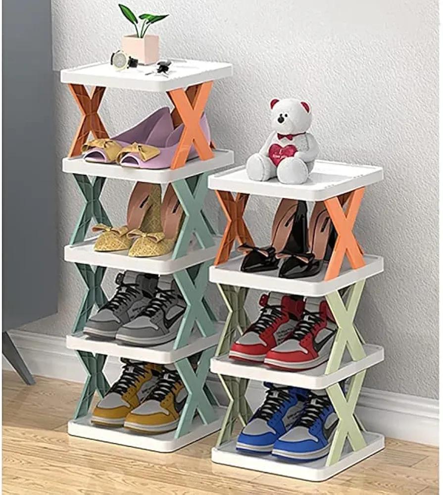 Multicolor Foldable Shoe Rack For Home Entryway