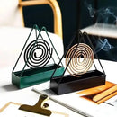 Triangle Mosquito Coil Stand Black Metal Home Decor
