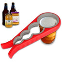 4-in-1 Red Bottle Jar Opener ABS Plastic