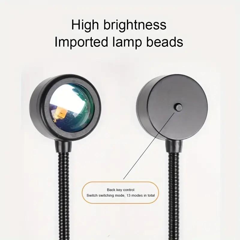 Rechargeable Multicolor Sunset Lamp With Flexible Neck