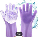 Pink Silicone Kitchen Gloves For Safe Cleaning