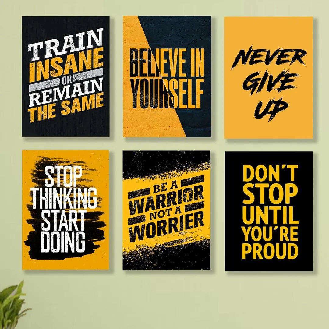Alphabet's Wall Art 8×11 Inch Motivational Decor Set of 6
