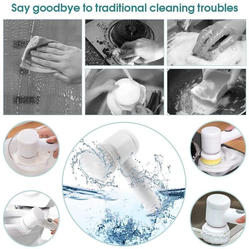 Electric Dust Cleaning Brush White Plastic 1Pc