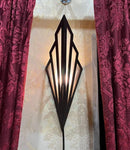 Black Geometric Wall Lamp With Golden Light, Medium Size For Living Room & Bedroom