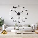 Modern Wall Clock 24×24 Black Minimalist Design