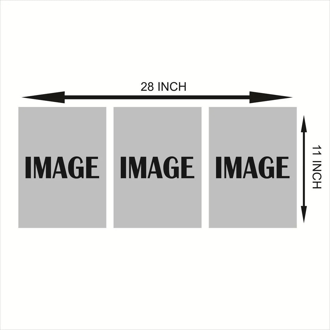 3D Calligraphy Wall Art Set Of 3 Wooden Frames