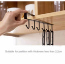Stainless Steel Kitchen Hanger Black White 6 Hooks