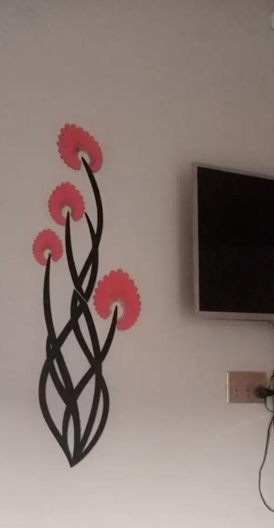 3D Flower Wall Art Orange Black 30 Inch Decor