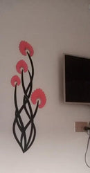 3D Flower Wall Art Orange Black 30 Inch Decor