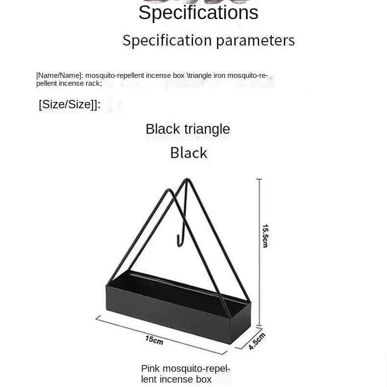 Triangle Mosquito Coil Stand Black Metal Home Decor