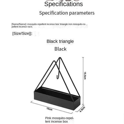 Triangle Mosquito Coil Stand Black Metal Home Decor