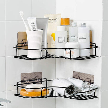 Black Corner Shelf For Bathroom Storage