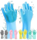 Pink Silicone Kitchen Gloves For Safe Cleaning