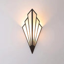 Black Geometric Wall Lamp With Golden Light, Medium Size For Living Room & Bedroom
