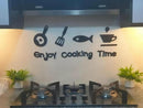 3D Kitchen Wall Art Set Modern Stylish Decor Black Laser Cut