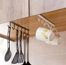 Stainless Steel Kitchen Hanger Black White 6 Hooks